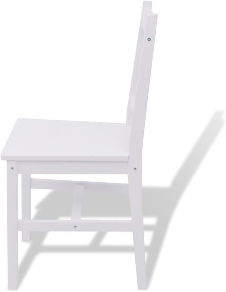 Tidyard Set Tavolo e Sedie da Pranzo Cucina Sala da Pranzo Moderno in Legno di Pino Bianco,Set Tavolo Quadrato e 2 Sedie da Pranzo Cucina Sala da Pranzo Moderno in Legno di Pino Bianco