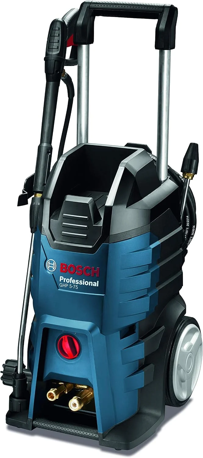 Bosch Professional Hochdruckreiniger, 185 bar, Schwarz/Blau, 2.600 Watt, inkl. -Pistole, Rotordüse, verstellbare 3-in-1-Lanze) 0600910700