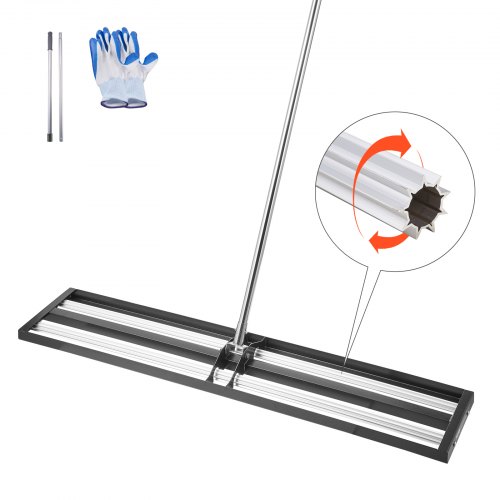 VEVOR Rasenrakel 213cm Stiel Nivellierrechen Levelingrake Rasenpflege 254x1219mm