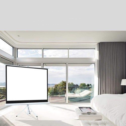 Premium 72&prime;&prime; White Tripod Projector Screen &ndash; 4:3 HD for Home Theater & Office Presentations