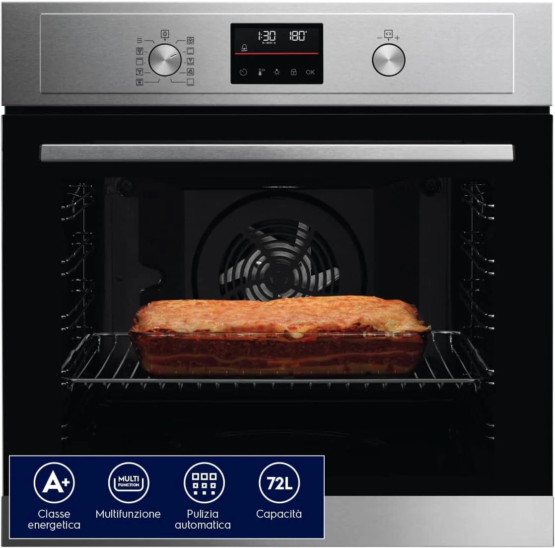 Electrolux EOF4P46X Multifunktions-Backofen, 72 l, 589 x 594 x 569 mm, Klasse A+, SurroundCook, Pyrolytische Reinigung, Edelstahl Anti-Fingerabdruck