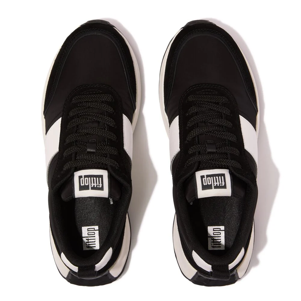 FitFlop F-MODE Flow Leder/Stoff-Sneaker