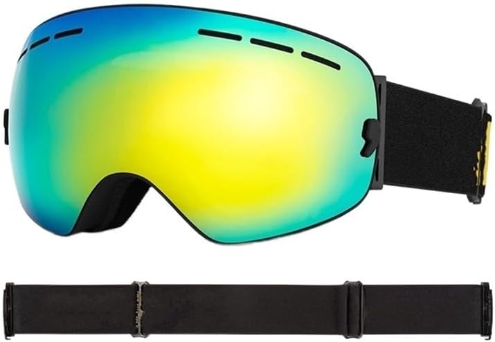 Motorradbrille zum Skifahren UV400-Schutz Skifahren Schneebrille Skibrille Herren Damen Snowboardbrille Brille Antibeschlag-Skimaske Reitbrille (Farbe: 14) (Schwarz)