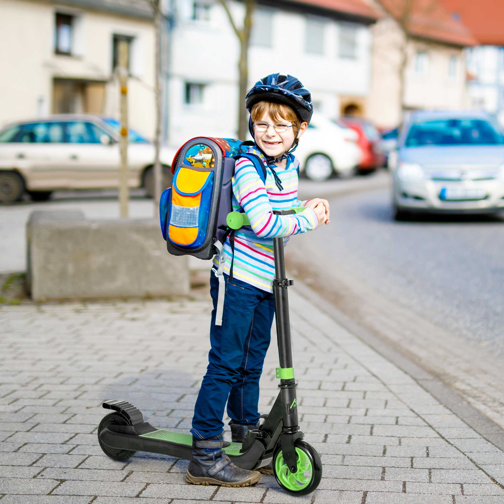 E-Step Elektrische Scooter 120W Motor Bereik 6 km max. 8 km/u voor Kinderen vanaf 6 Jaar Groen+Zwart