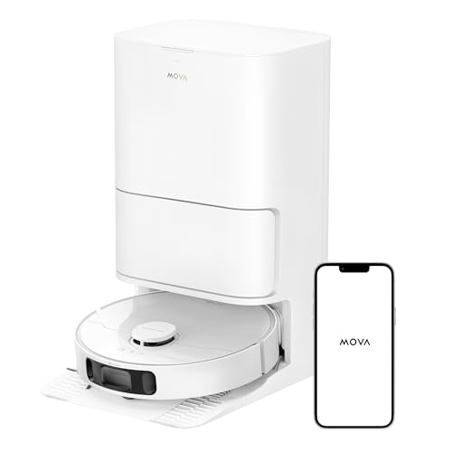 MOVA P10 Ultra Robot Vacuum and Mop 8,300Pa Suction 140°F Hot Water Auto Mop Washing & Drying, Dual Spinning Extenable Mop,10.5mm Mop Lifting for Carpet, 360°Obstacle Avoidance, App Control