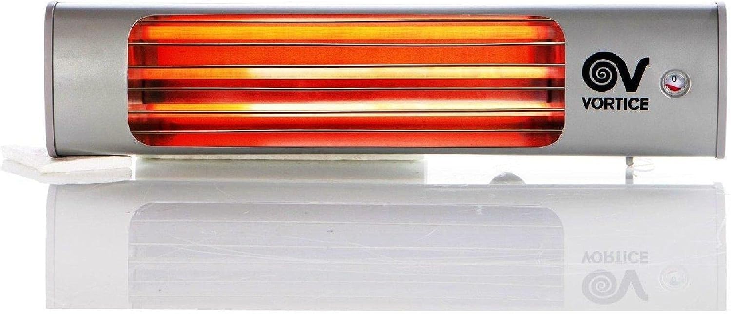 VORTICE Thermologika - Lampada Infrarossi Riscaldante a Muro, Riscaldamento Elettrico a Basso Consumo - 3 Livelli di Calore 600/1200/1800 W, Silenziosa, Accensione con Interruttore, Made in Italy