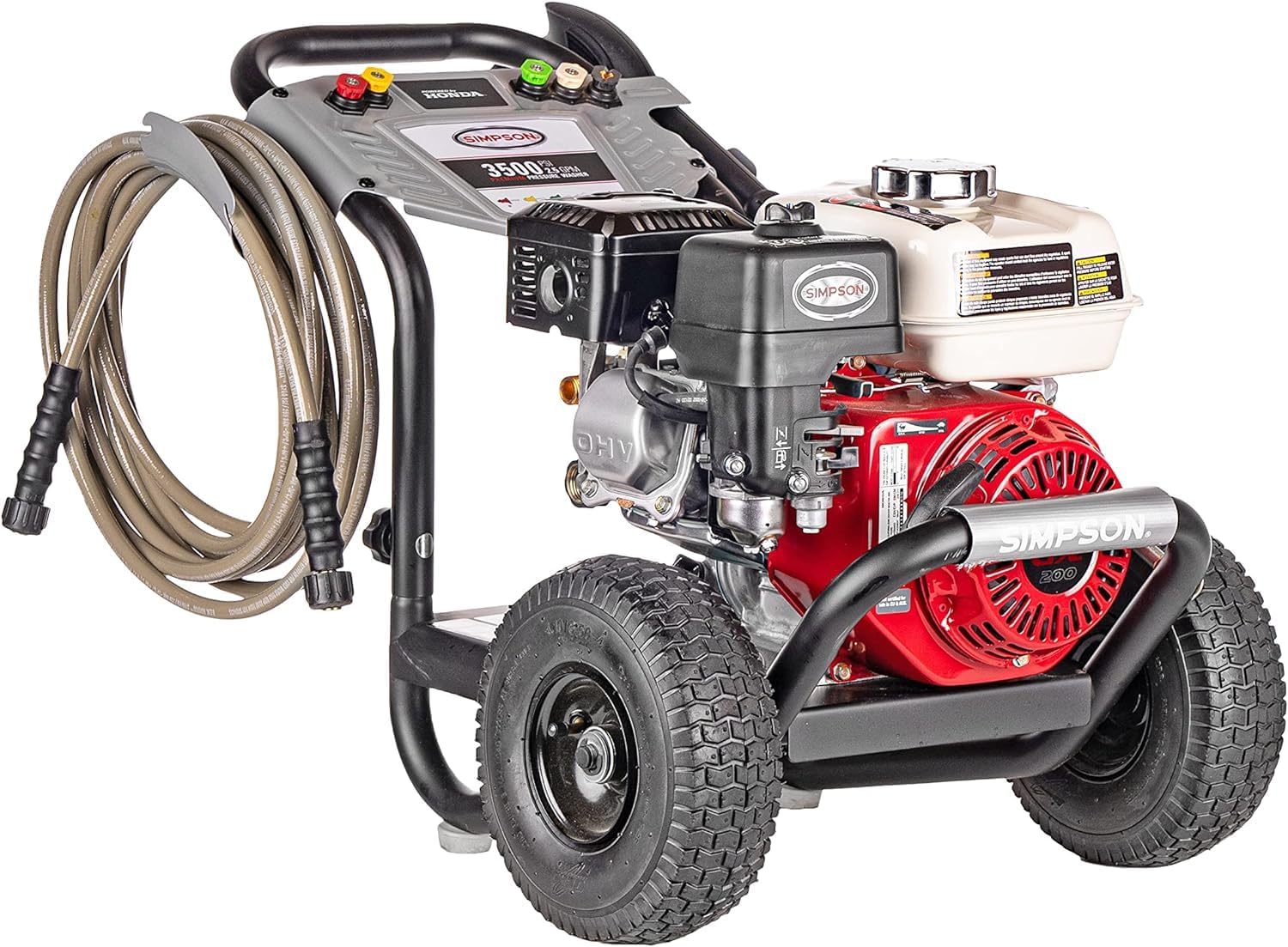 Simpson 61014 3500 PSI at 2.5 GPM Honda GX200 with AAA AX300 Axial Cam Pump Cold Water Professional Gas Pressure Washer PS61002-S