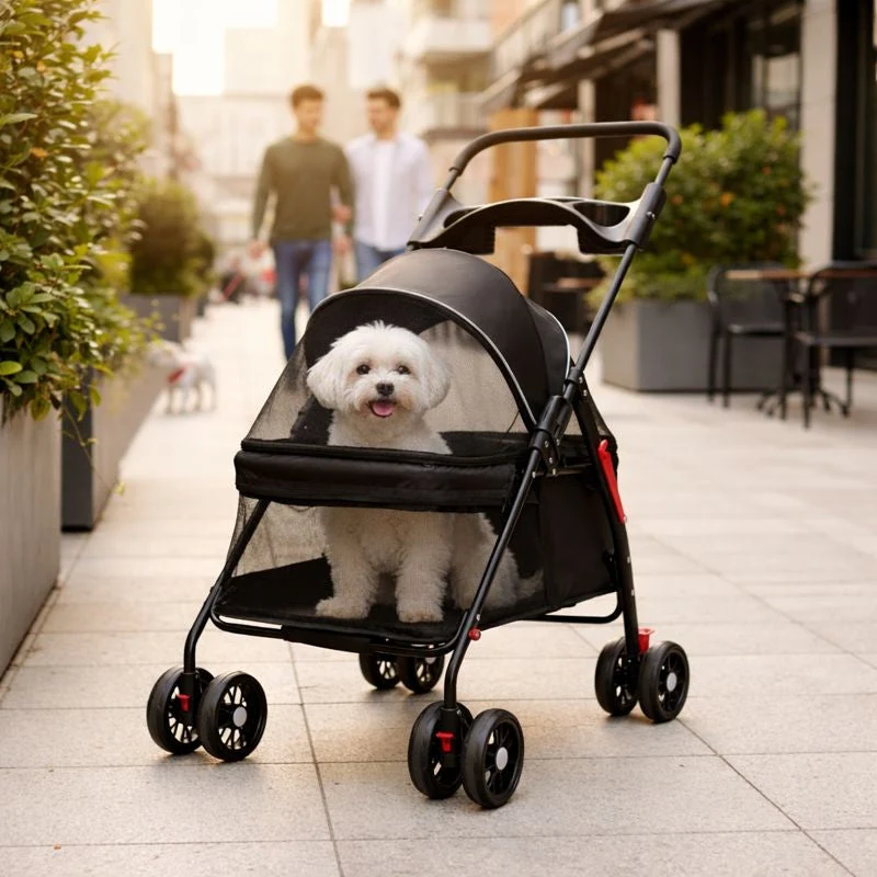 Foldable Pet Stroller �C Detachable Basket, 360�� Wheels & One-Hand Fold for Small Dogs & Cats