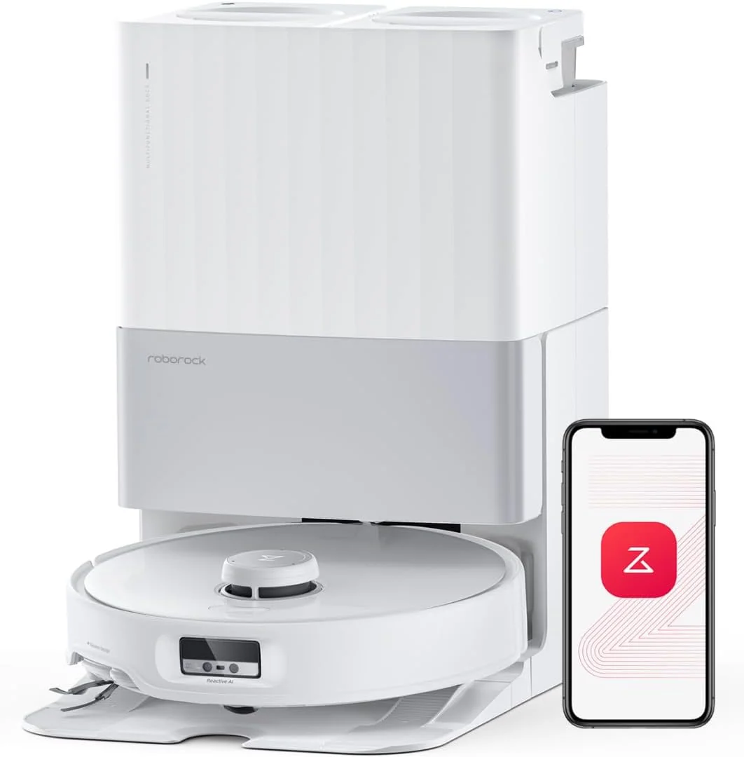 roborock Qrevo Edge Saugroboter mit Wischfunktion, Dual Anti-Tangle-System, AdaptiLift Chassis, 18.500Pa, FlexiArm Design Kantenreinigung, Hebarem Wischmopp, 75℃ Heißwasser-Moppwäsche, „Hello Rocky“