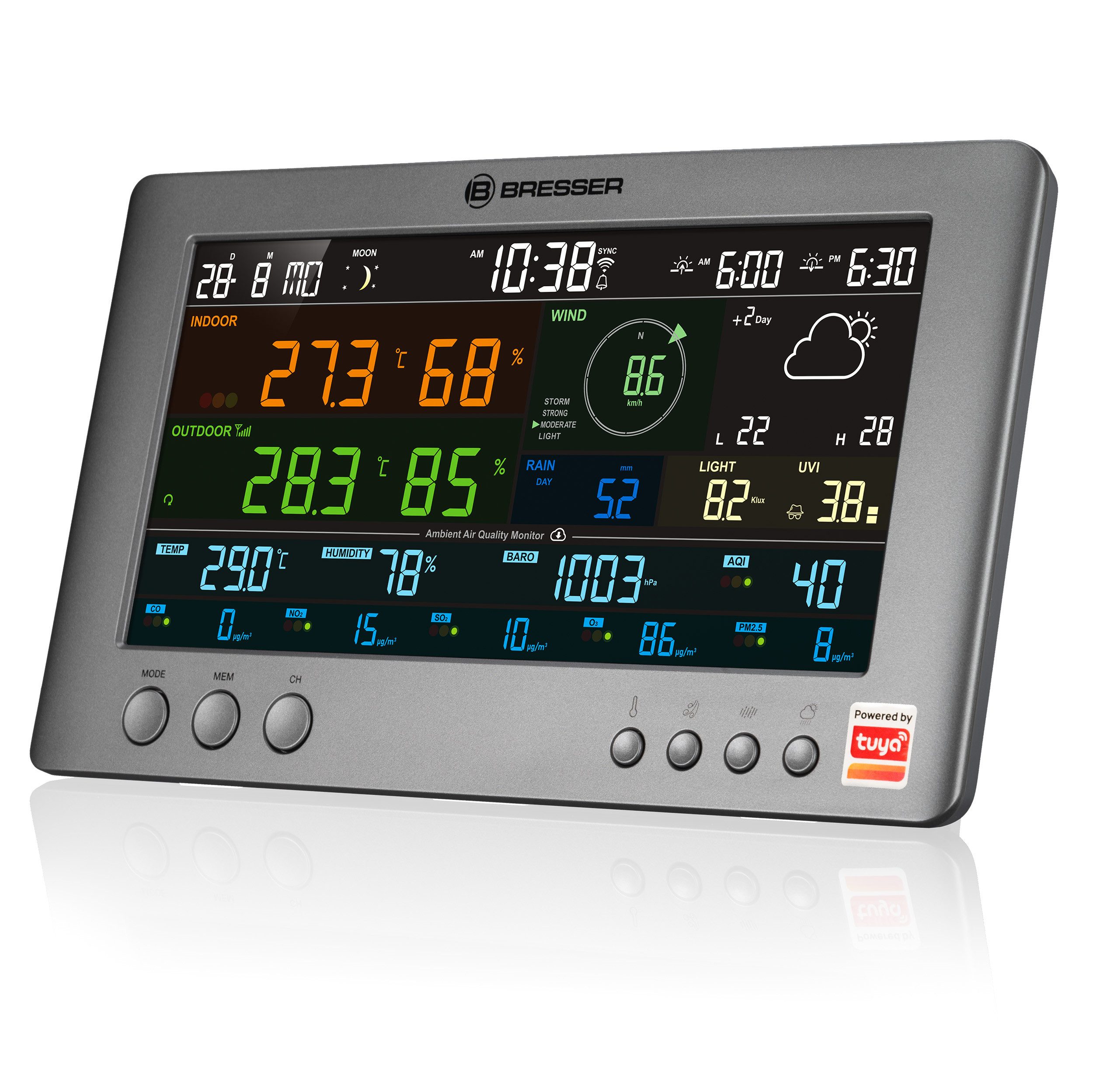 Wetterstation BRESSER Smarte Tuya Profi-Wetterstation mit 7-in-1-Sensor