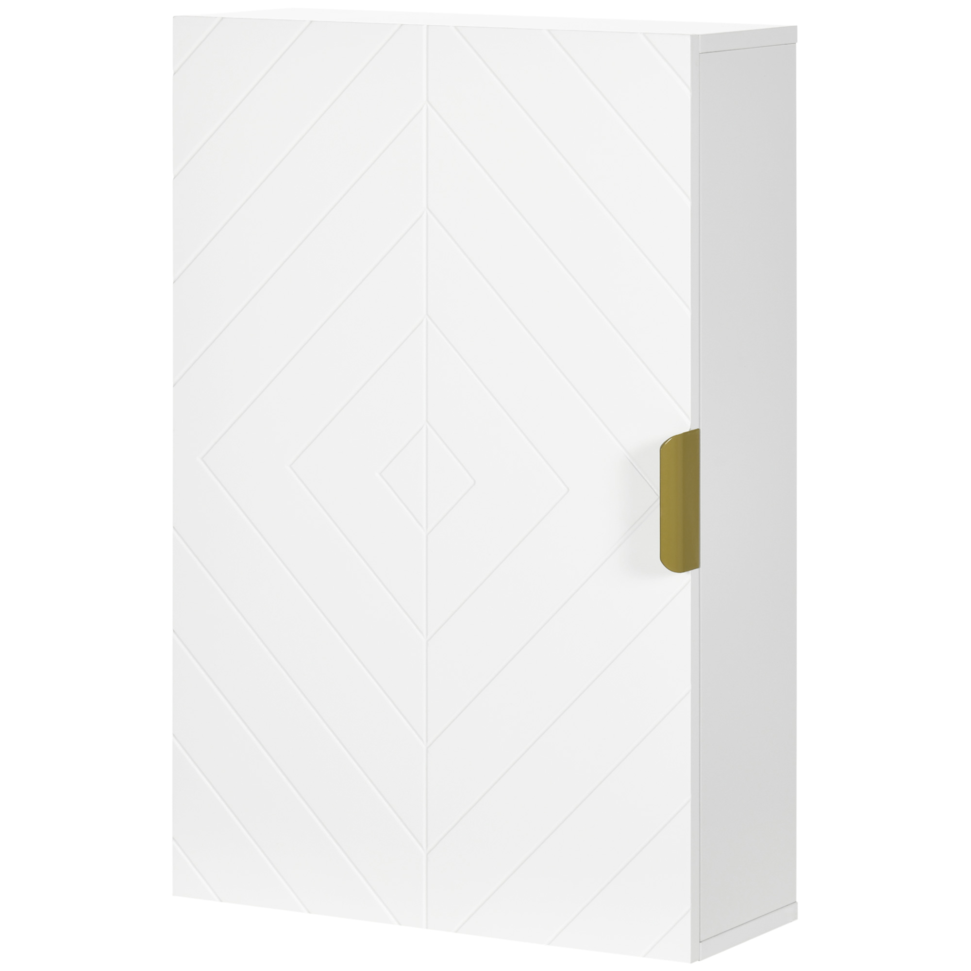kleankin Wandmontierter Badezimmerschrank, Wandapothekenschrank mit verstellbarem Regal