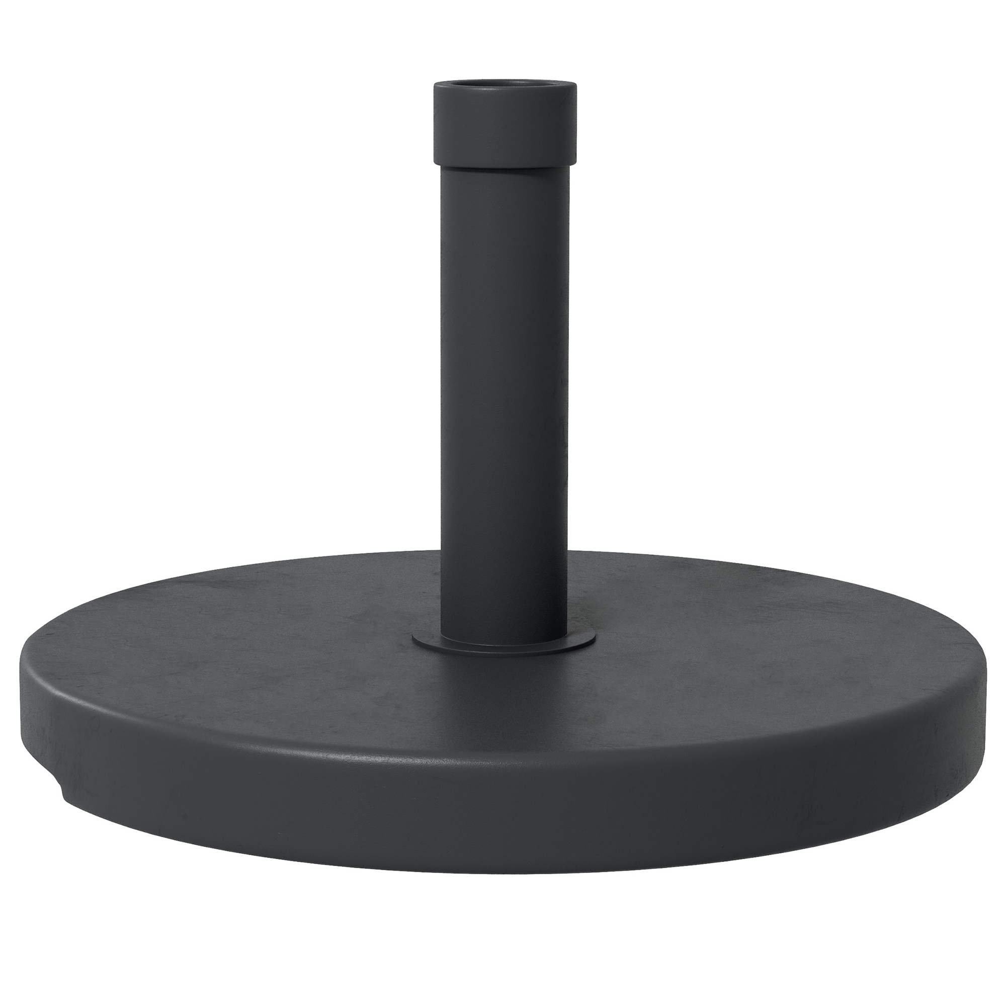 Outsunny Sonnenschirmständer rund, 15 kg HDPE-Plastikbasis mit Griff für Mast Ø 24-38 mm, Abmessungen Ø 46,5 x 31H cm