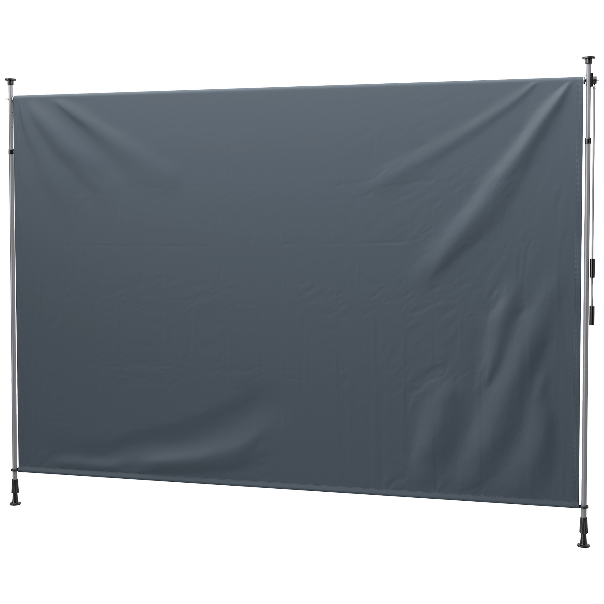 Outsunny Klemmmarkise mit Handkurbel höhenverstellbar Gelenkarmmarkise Markise ohne Bohren 350 cm breit Dunkelgrau