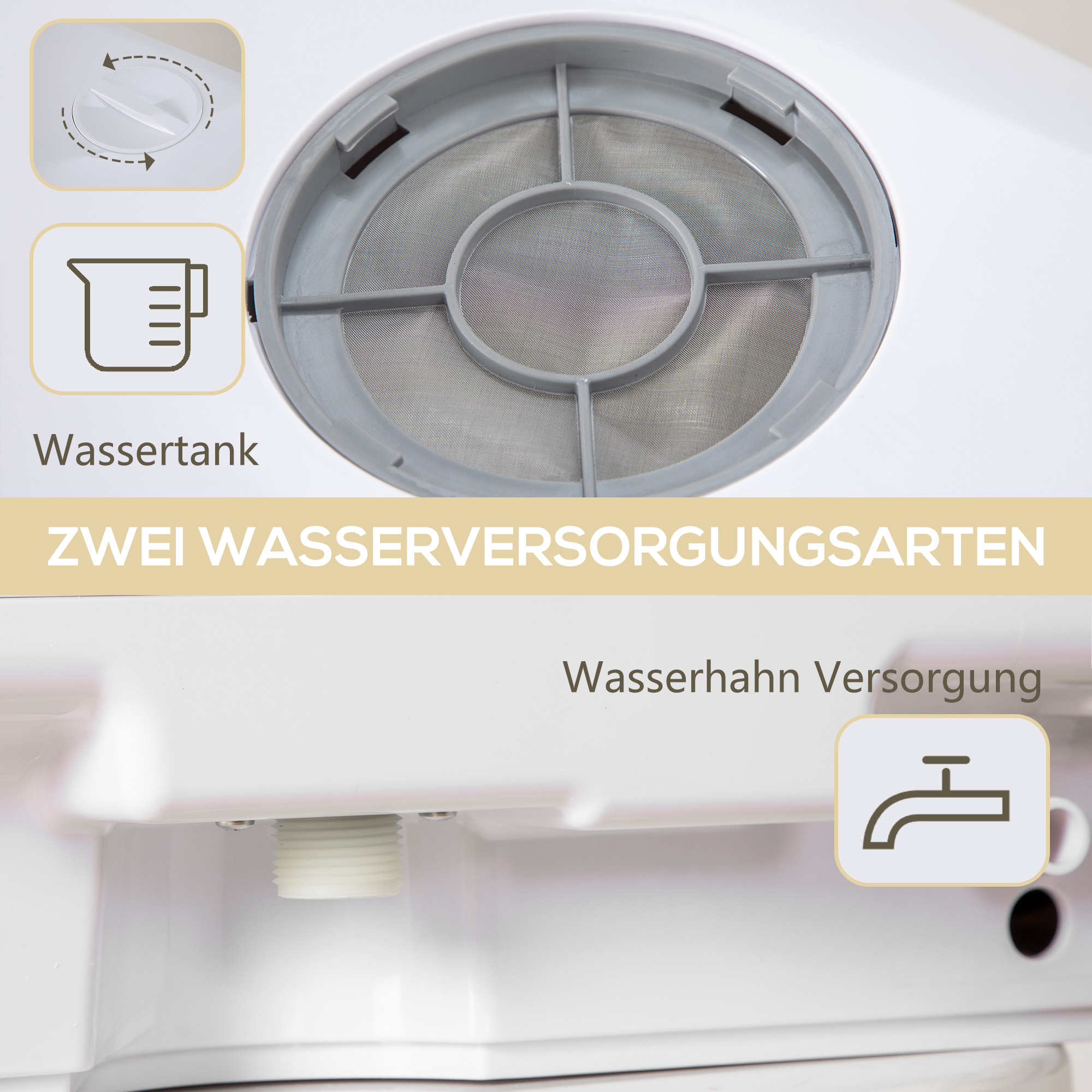 Compacte Tafelvaatwasser, 4 Couverts, Droogmodus, 6L Tank/Kraan, Startuitstel, LED, Wit