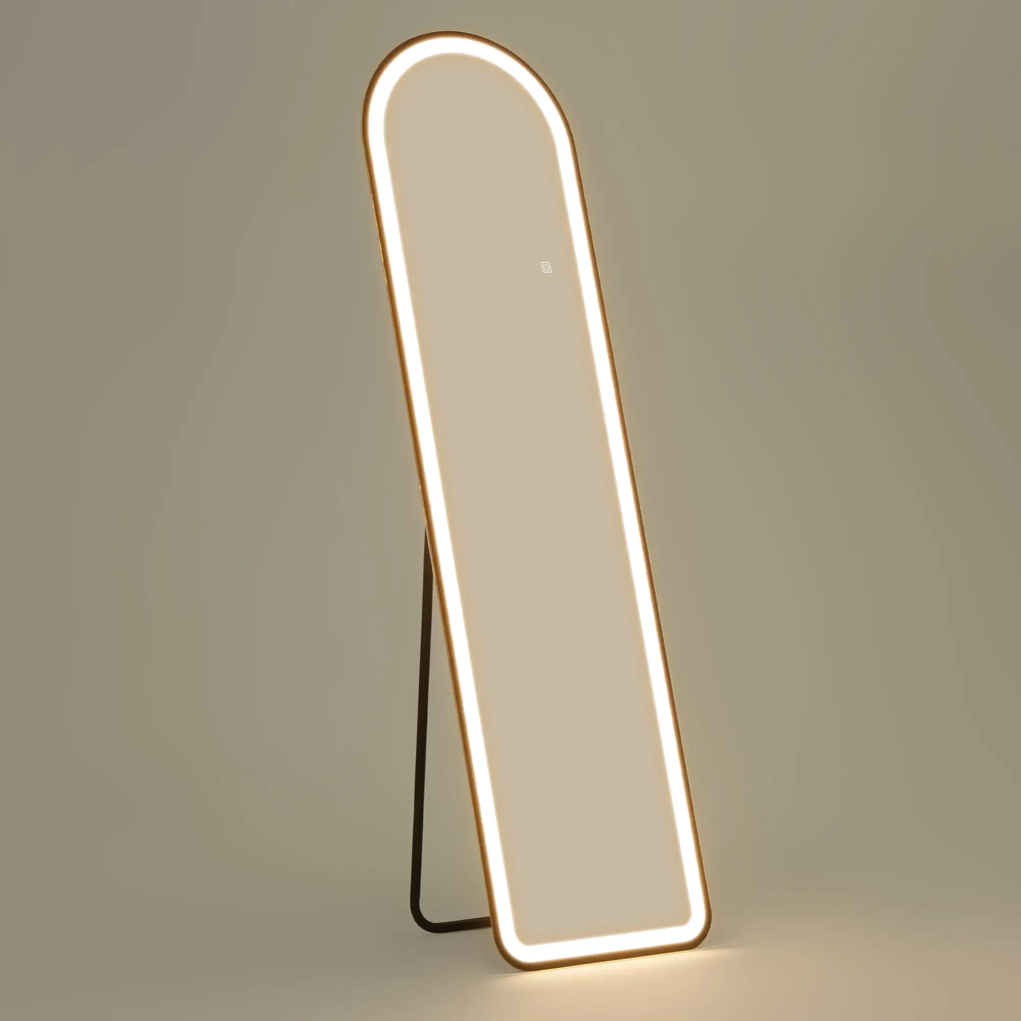 HOMCOM Standspiegel LED Touch Ganzkörperspiegel 3-in-1 Bogenform