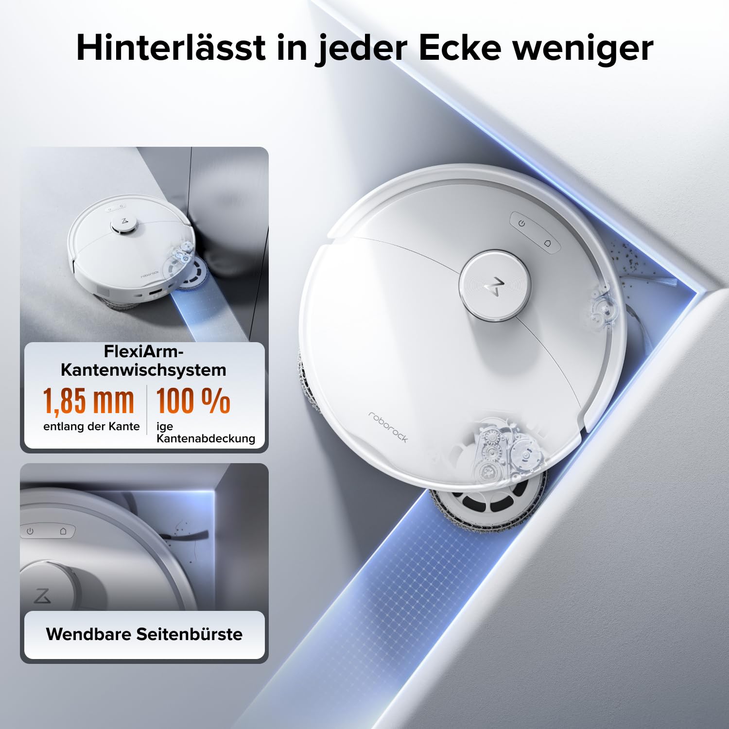 Saugroboter mit Wischfunktion Qrevo 2 Pro, 25.000 Pa Saugkraft, Absaugstation mit Heißwasserwischen und 75°C Moppreinigung