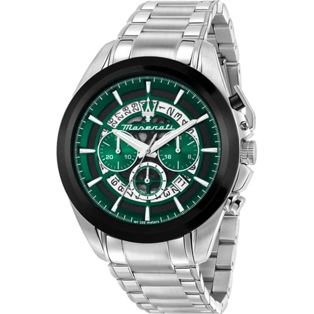 Orologio Maserati Traguardo crono verde scheletrato in acciaio R8873612060