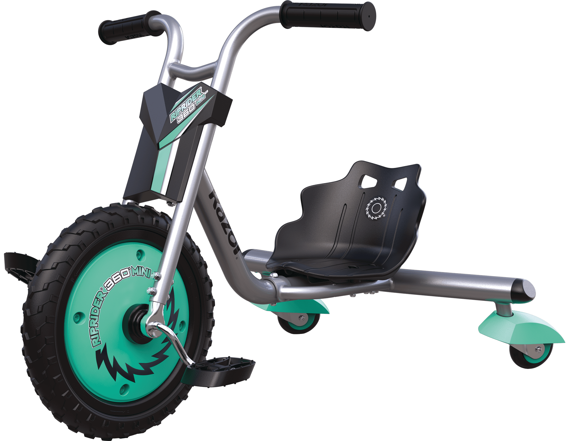 Razor RipRider 360 Mini Tricycle &ndash; Teal, 360&deg; Caster Wheels, Ages 3 , Durable Steel Frame, Easy Drifting