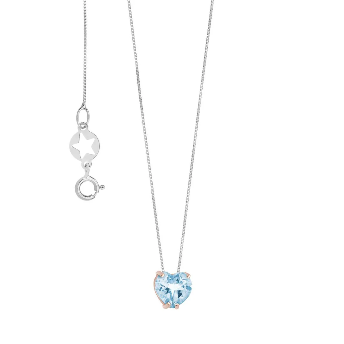 Collana Comete Gioielli con topazio azzurro taglio cuore GLB 1546