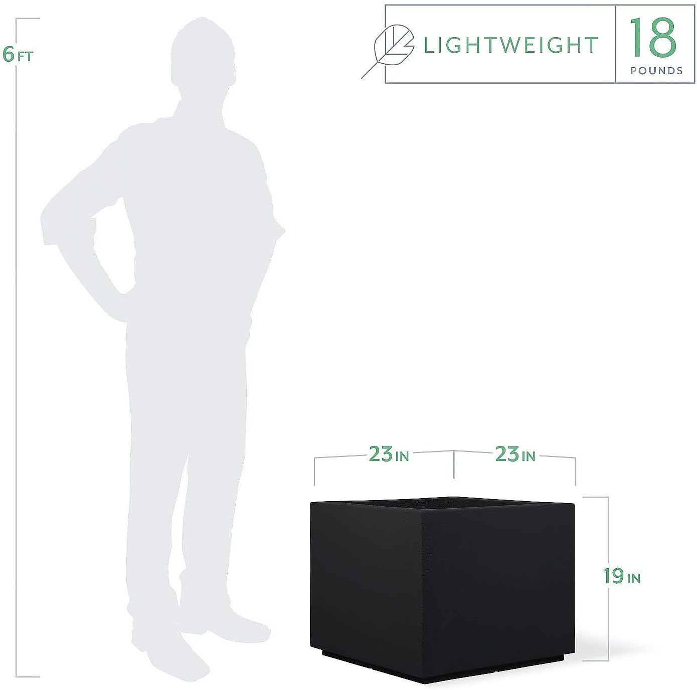 PolyStone Monterray Square Outdoor Planter  23