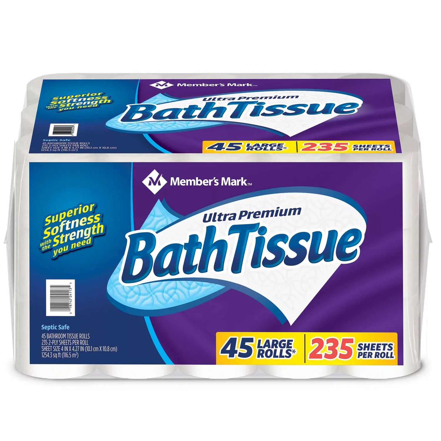 Member&rsquo;s Mark Ultra Premium 2 Ply Bath Tissue, 45 Rolls, 235 Sheets per Roll