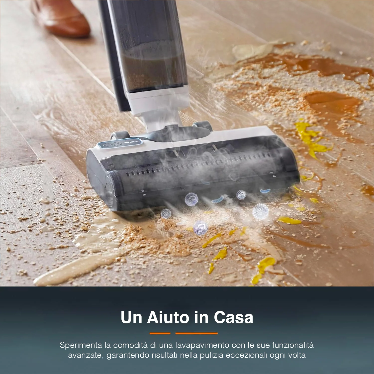 Scopa Elettrica Lava e Aspira Ricaricabile con Doppio Serbatoio 300W