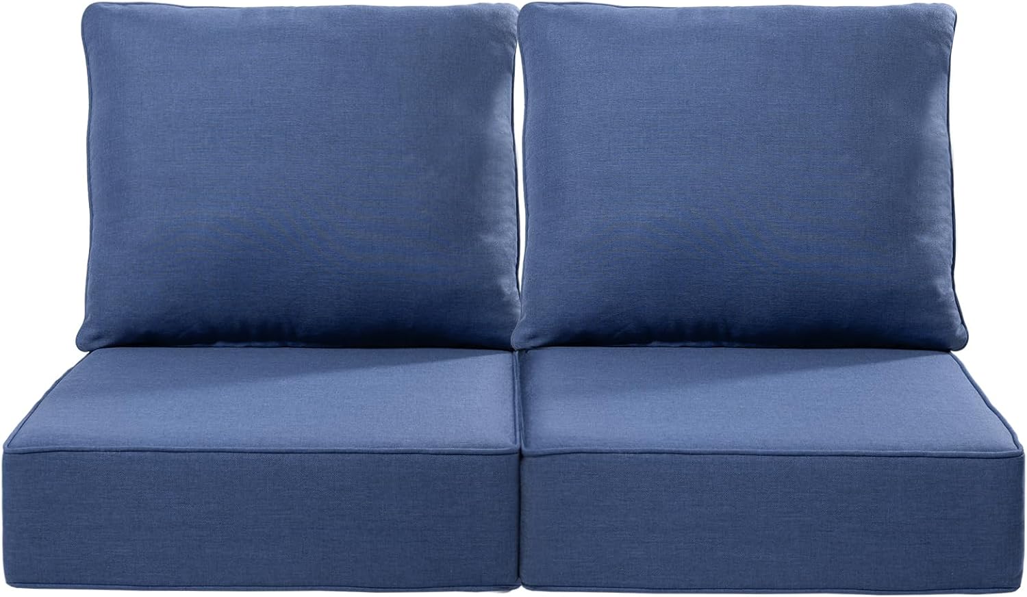 Luxury 24x24x6 Inch Outdoor Seat Cushions - Set of 2 Water Resistant Patio Chair Comfortable Cushion for Porch Set Rattan Dining Rocker Glider Loveseat Couch Sectional Sofa - Navy Blue