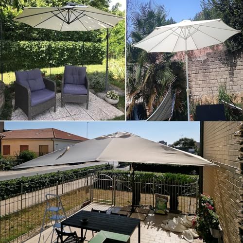 Ersatzdach für Terrassenschirm, freitragender, versetzter quadratischer Bezug, Ersatztuch für Sonnenschirm, 6/8 Rippen, lichtbeständig, Ersatzdach für Schirme, 200 cm/270 cm/300 cm, Garten-T