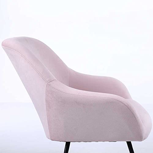 BAKAJI Poltrona Sedia a Dondolo Relax Casa Rivestimento in Tessuto Struttura Legno Imbottita Piedi in Metallo Base Dondonlante Legno Dimensione 60 x 78 x 78 cm Design Moderno Scandinavo (Rosa) : Casa e cucina