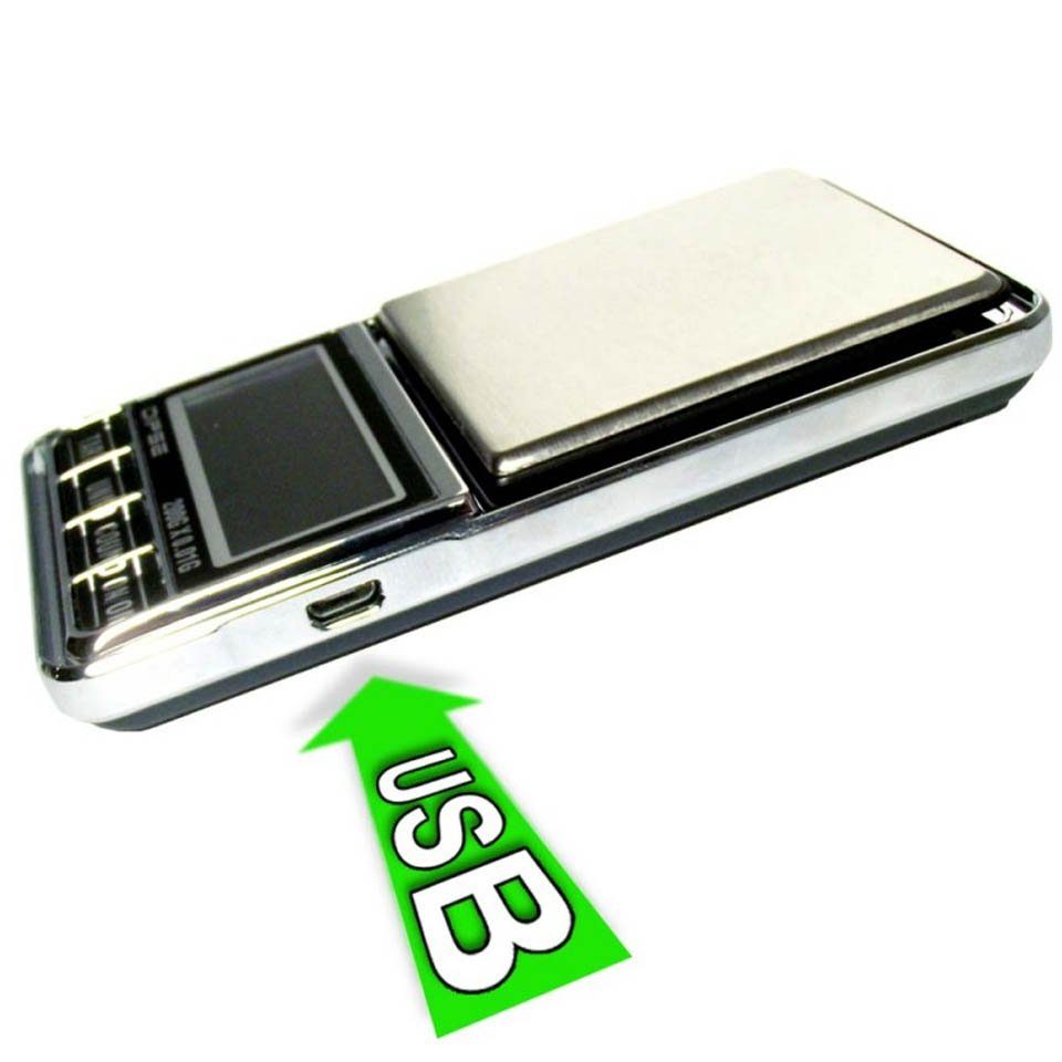 Feinwaage USB 200 x 0,01g Digitalwaage - Taschenwaage mit USB-Stromversorgung