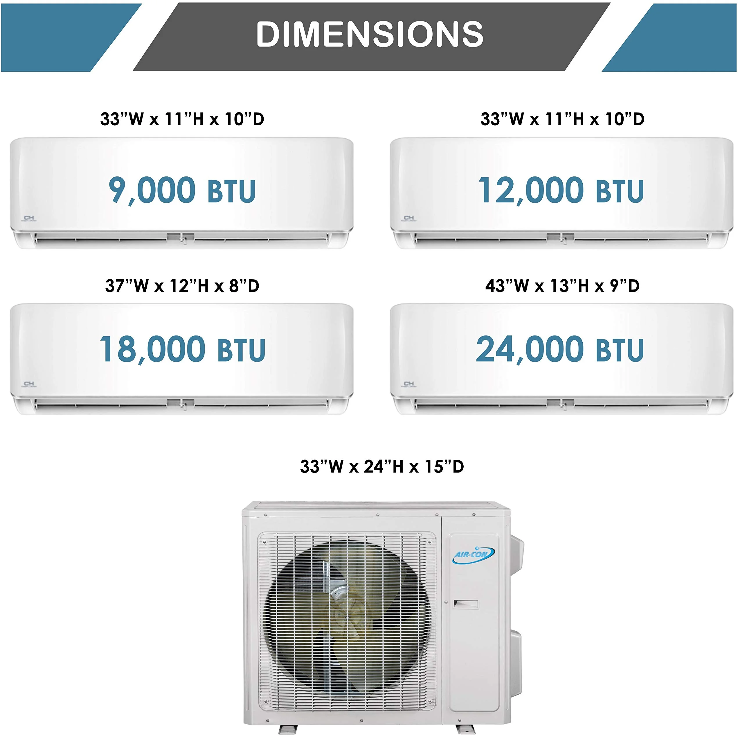 2 Zone Mini Split 9000 12000 Ductless Air Conditioner Pre-Charged Dual Zone 21 Seer Mini Split Includes