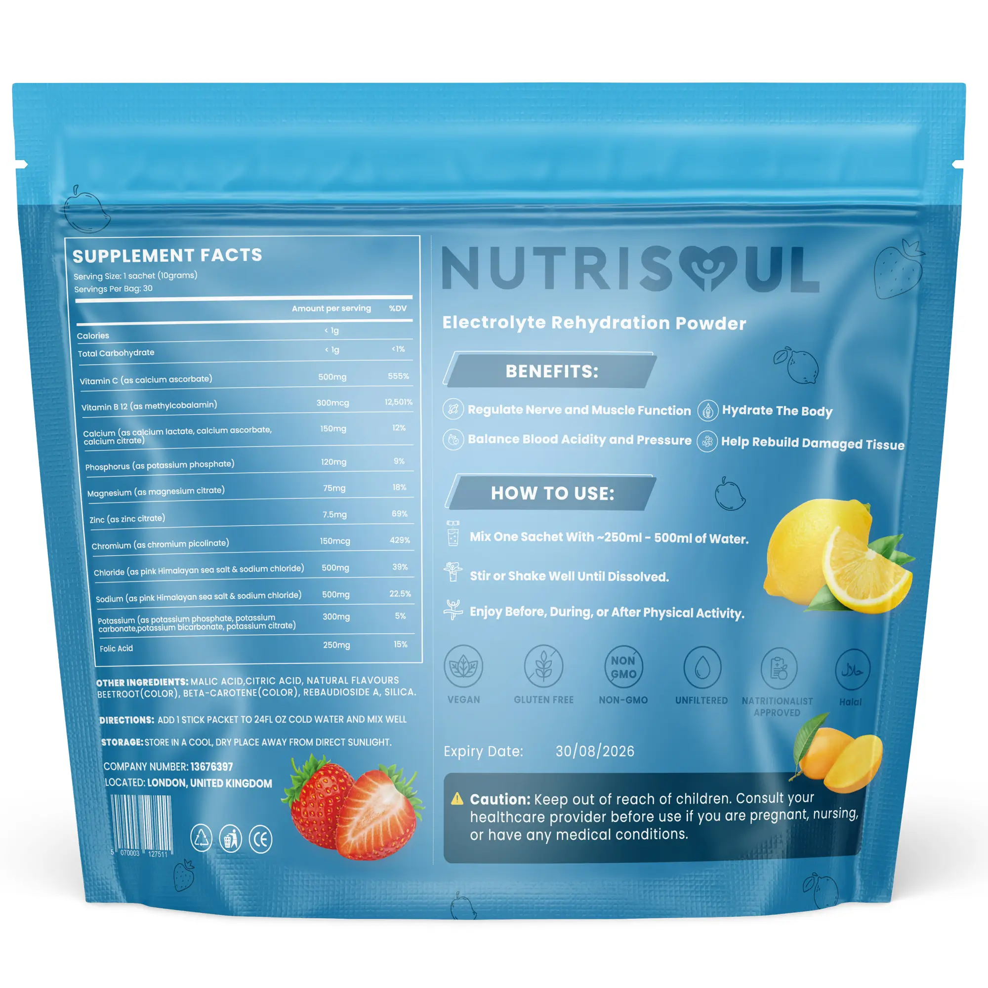 Rapid Rehydration Electrolytes Powder - 30 Sachets
