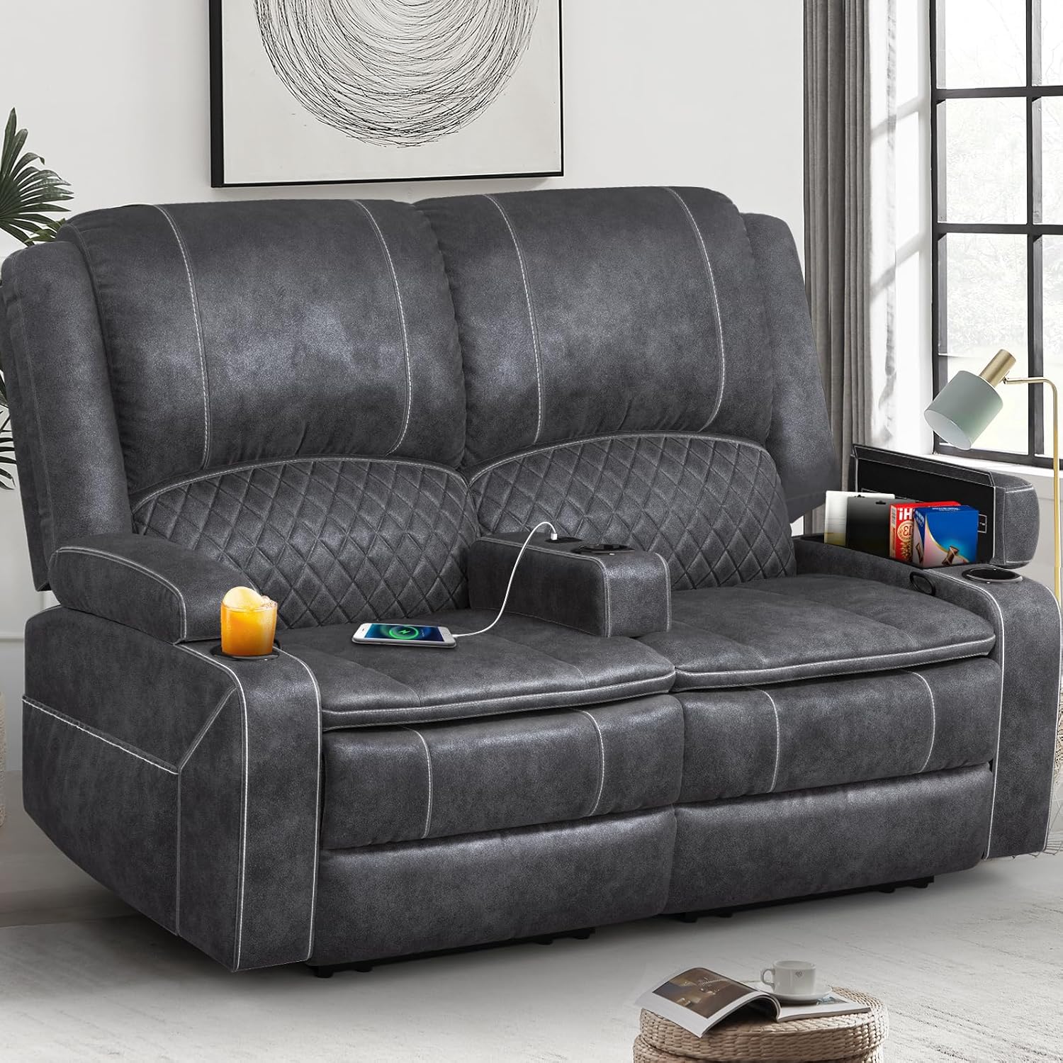 Loveseat Recliner Sofa Manual Reclining Loveseat