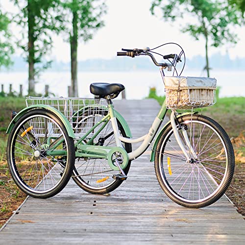 Viribus Adult Tricycle, 7 Speed Tricycle for Adults, 24