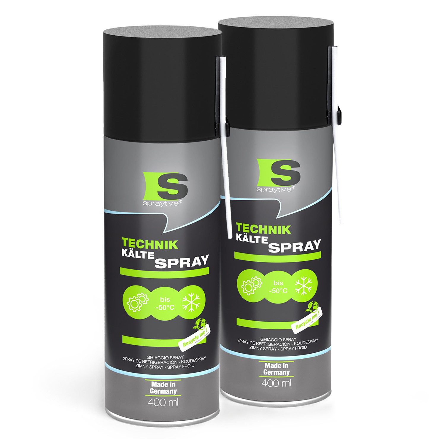 Kältemittel 2x 400ml Kältespray Werkstatt: Eisspray, Vereisungsspray bis -50°C
