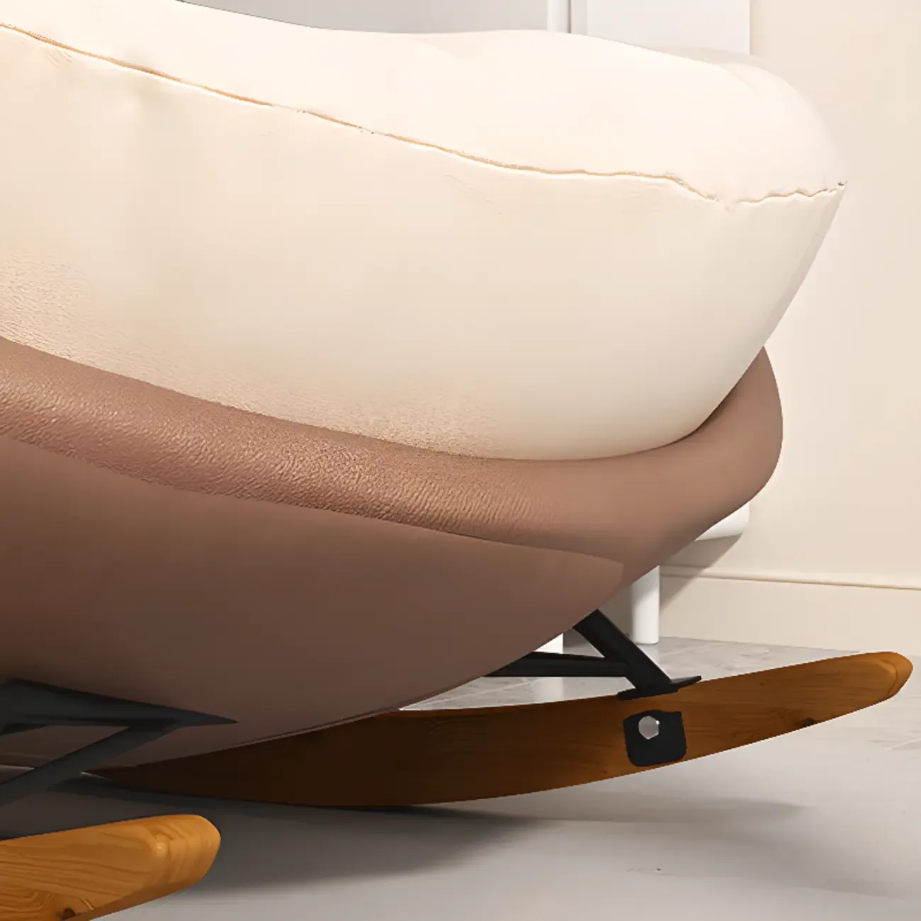 Scandinavian Upholstered Rocking Chair with Optional Ottoman