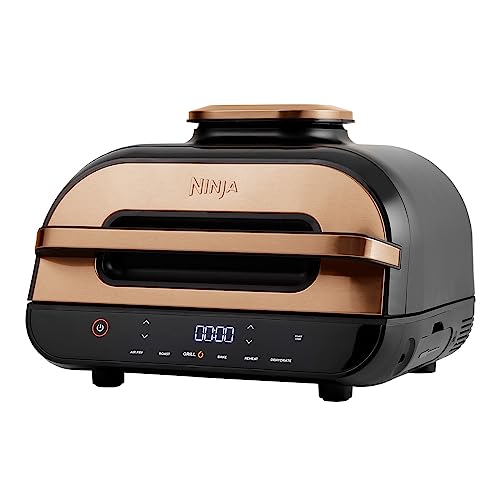 Ninja Foodi MAX Griglia Friggitrice ad Aria con Termometro Sonda Digitale e Spiedi, 3,8 l, 6 in 1, Griglia, Frigge, Arrostisce, Parti Lavabili in Lavastoviglie, Rame/Nero, Esclusiva Amazon, AG551EUCP : Amazon.it: Casa e cucina