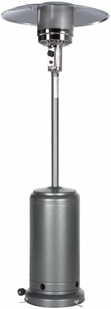 BAKAJI Stufa a Fungo a Gas GPL Termopatio Acciaio Esterno per Giardino Esterno 222cm Colore Marrone