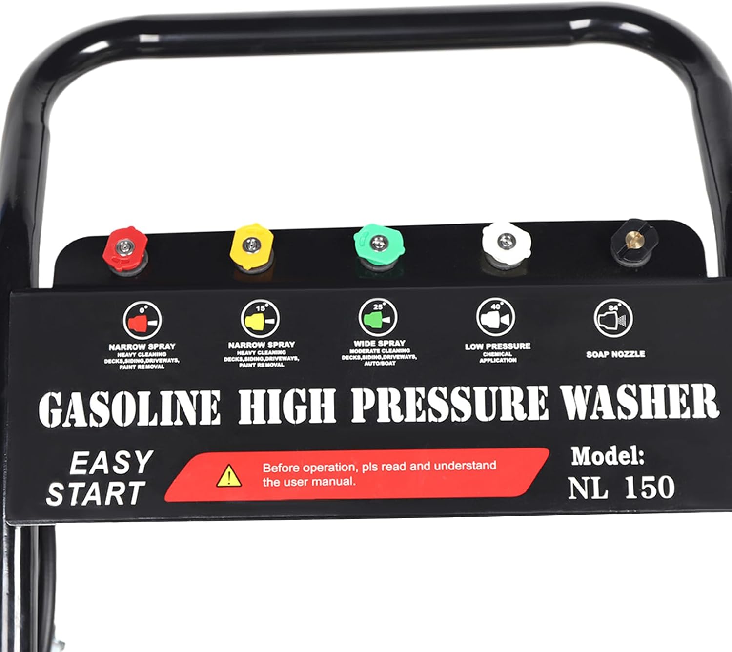 Idropulitrice a Benzina Alta Pressione per Pulizia Giardino Esterni 7,5 CV 190 bar a pressione lavatrice singolo cilindro silenzioso 5 tipi di ugelli Potente per Uso Domestico e Professionale
