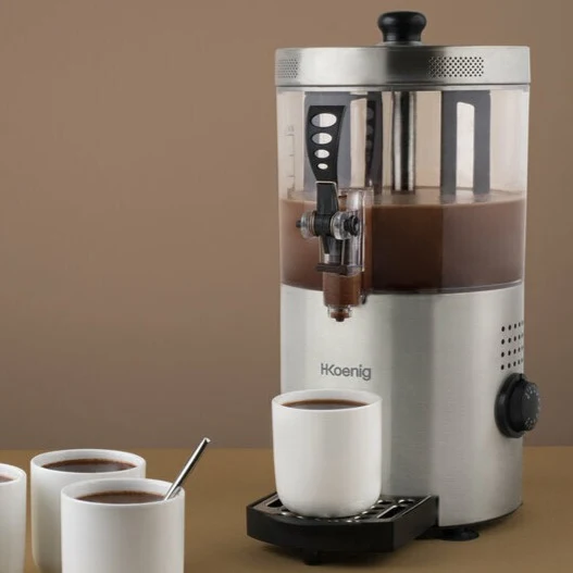 H.Koenig SHK800 - [Spedizione immediata!] Distributore cioccolata calda, CIOCCOLATIERA, corpo in acciaio inox, lavabile in lavastoviglie