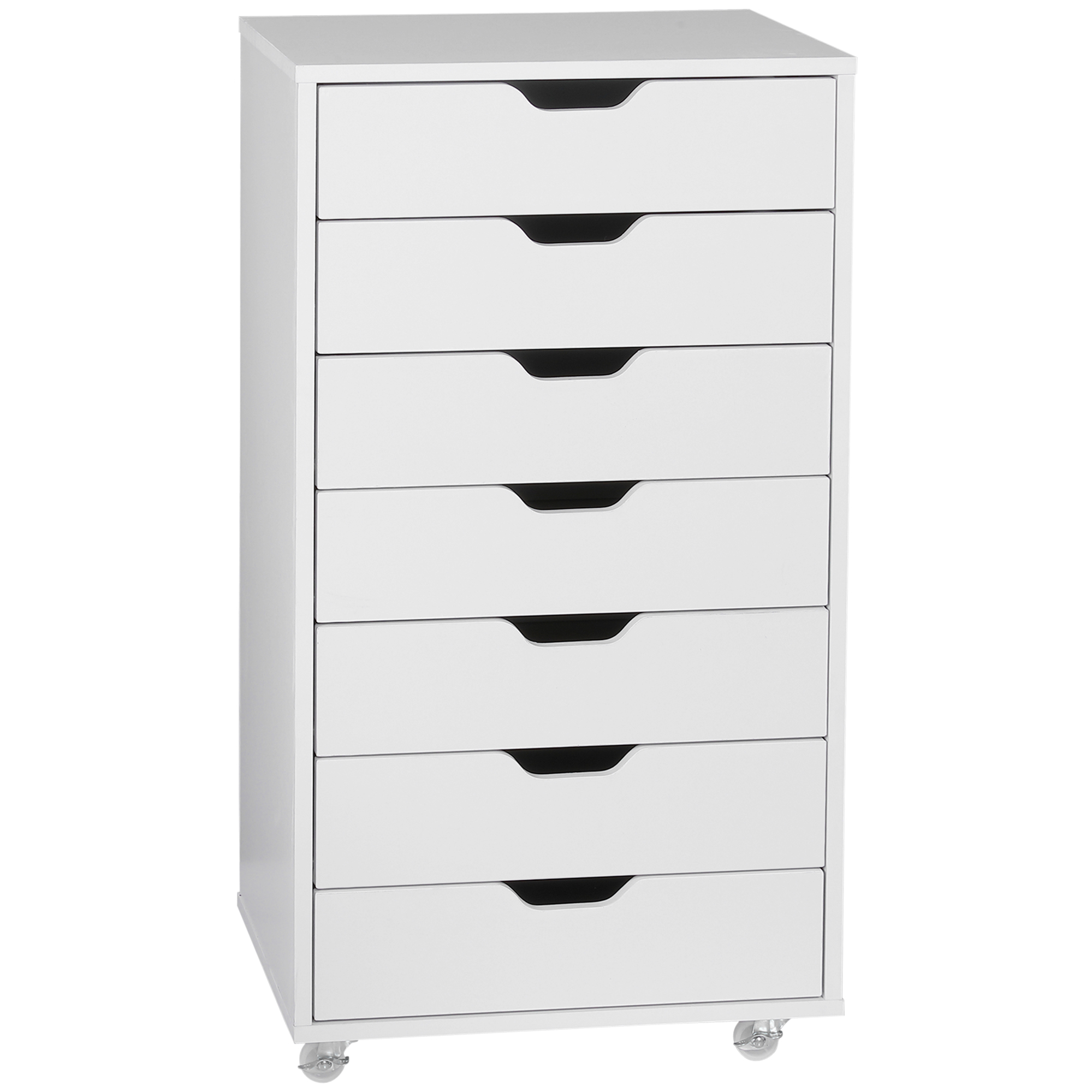Vinsetto Rollcontainer Büromöbel mit 7 Schubladen Organizer für Dokumente, Format A4 oder Buchstaben