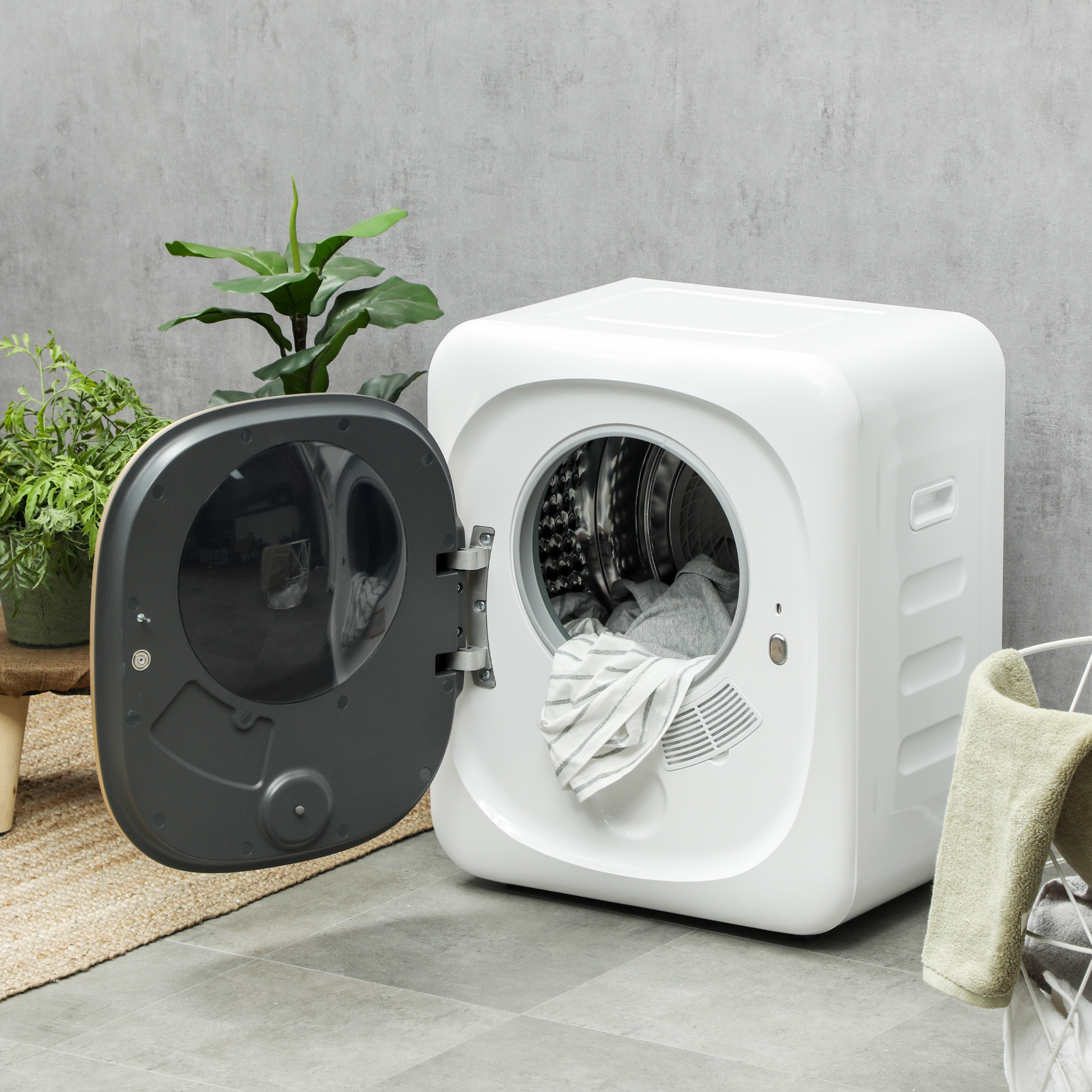 Wasdroger met UV-Desinfectie, Compact Ontwerp, 4 kg Capaciteit, Roestvrijstaal, Wit