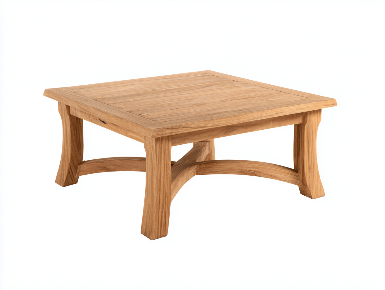 Gartentisch - Teakholz - 90 x 90 x 45 cm - Natur - Klassischer Gartenstil