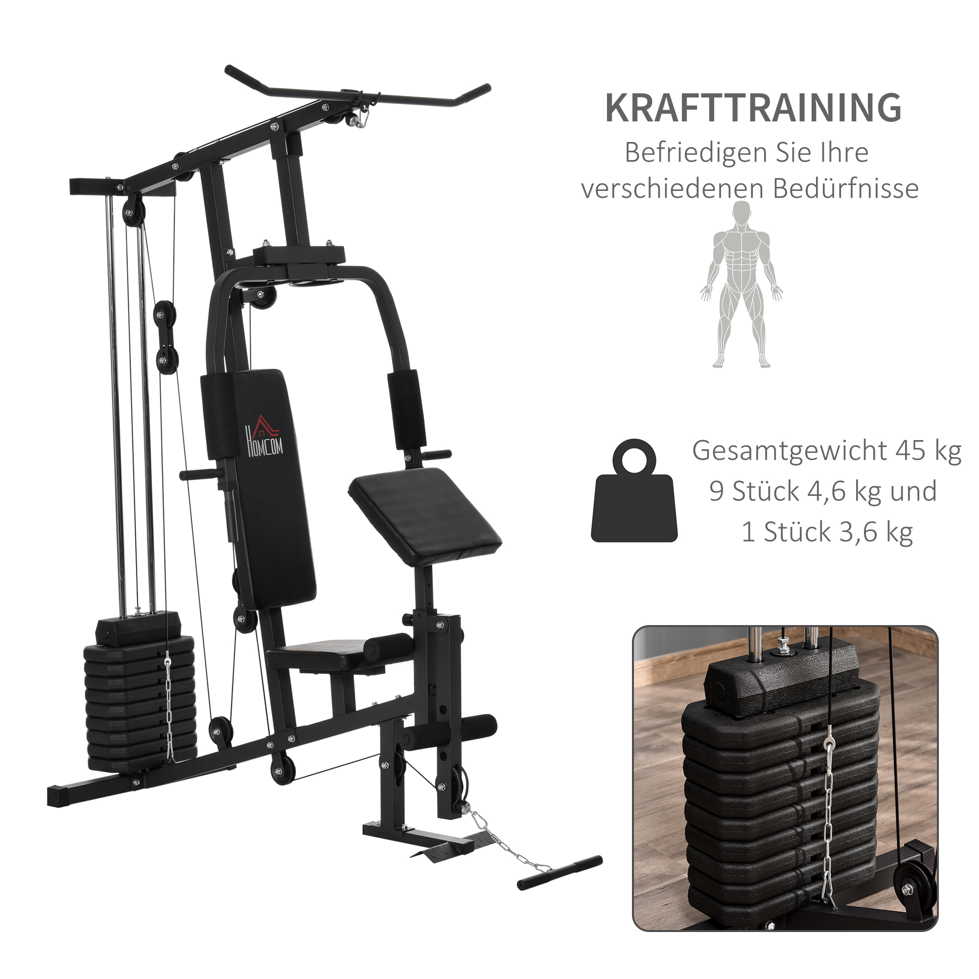 krachtstation fitnessapparaat multigym