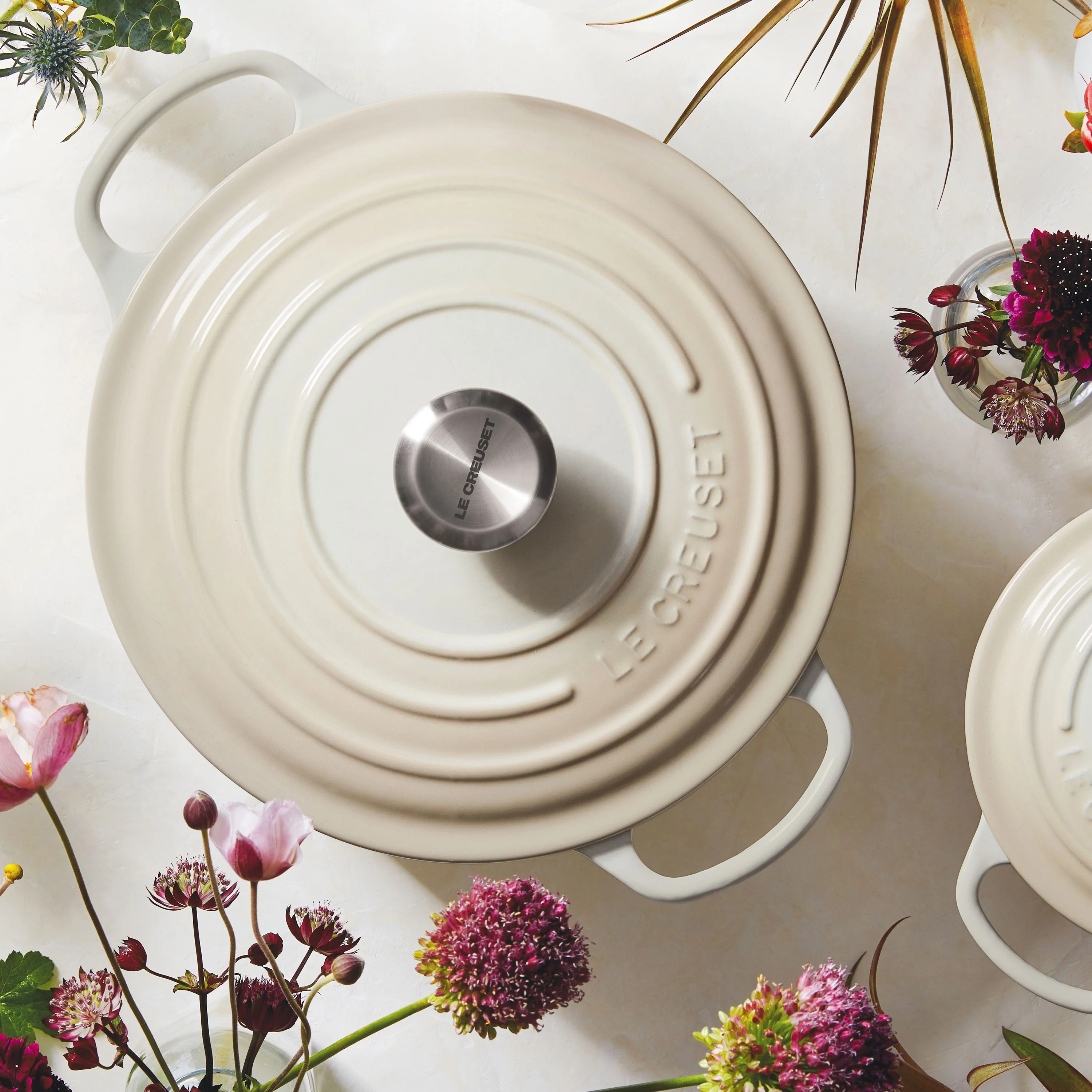 Le Creuset Signature – Forno Olandese Rotondo in Ghisa Smaltata da 3,5 qt, colore Meringue