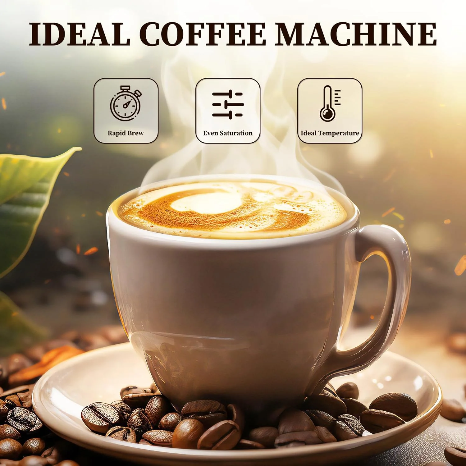Antarctic Star Coffee Machine, K-Cup & Ground Compatible, 5 Brew Sizes, 40 oz Tank, Self-Cleaning, Black