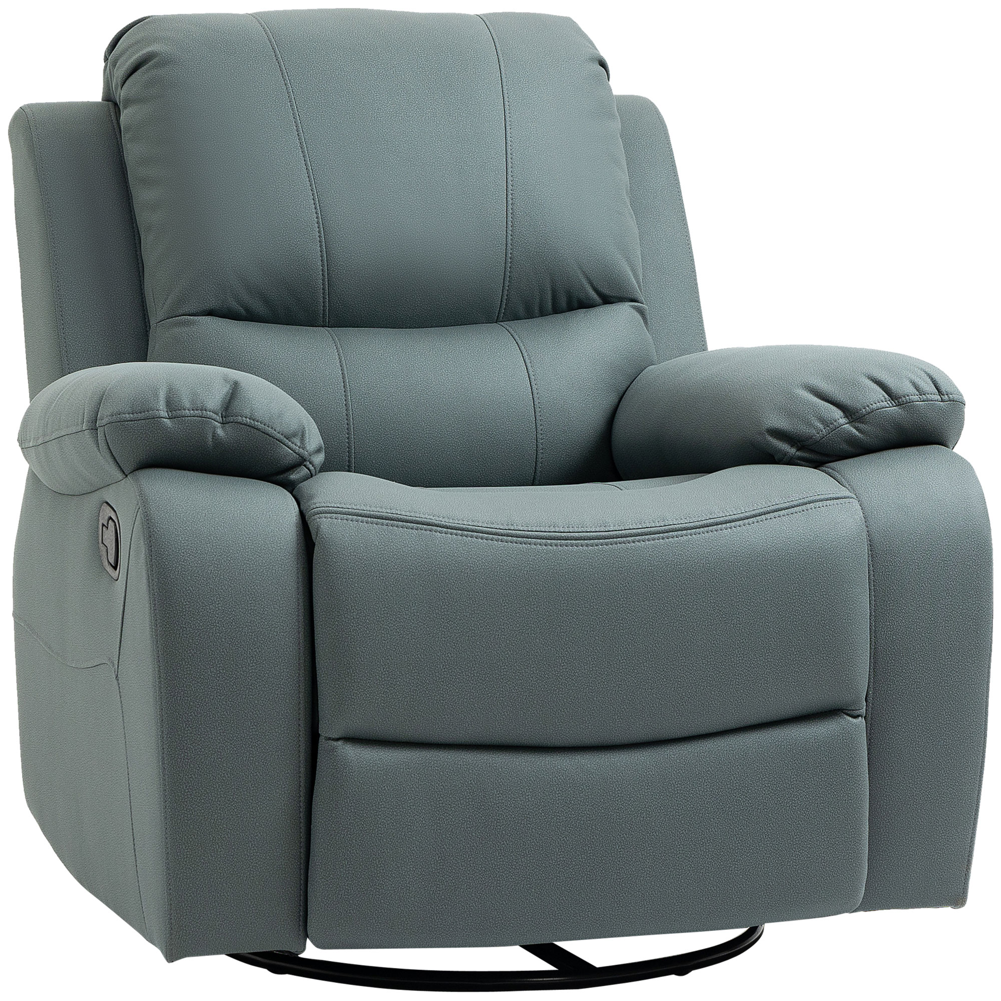HOMCOM Relaxsessel mit Neigungsverstellung bis 135° 360 Grad drehbar 93 cm x 100 cm x 98 cm Stahlgestell Grün