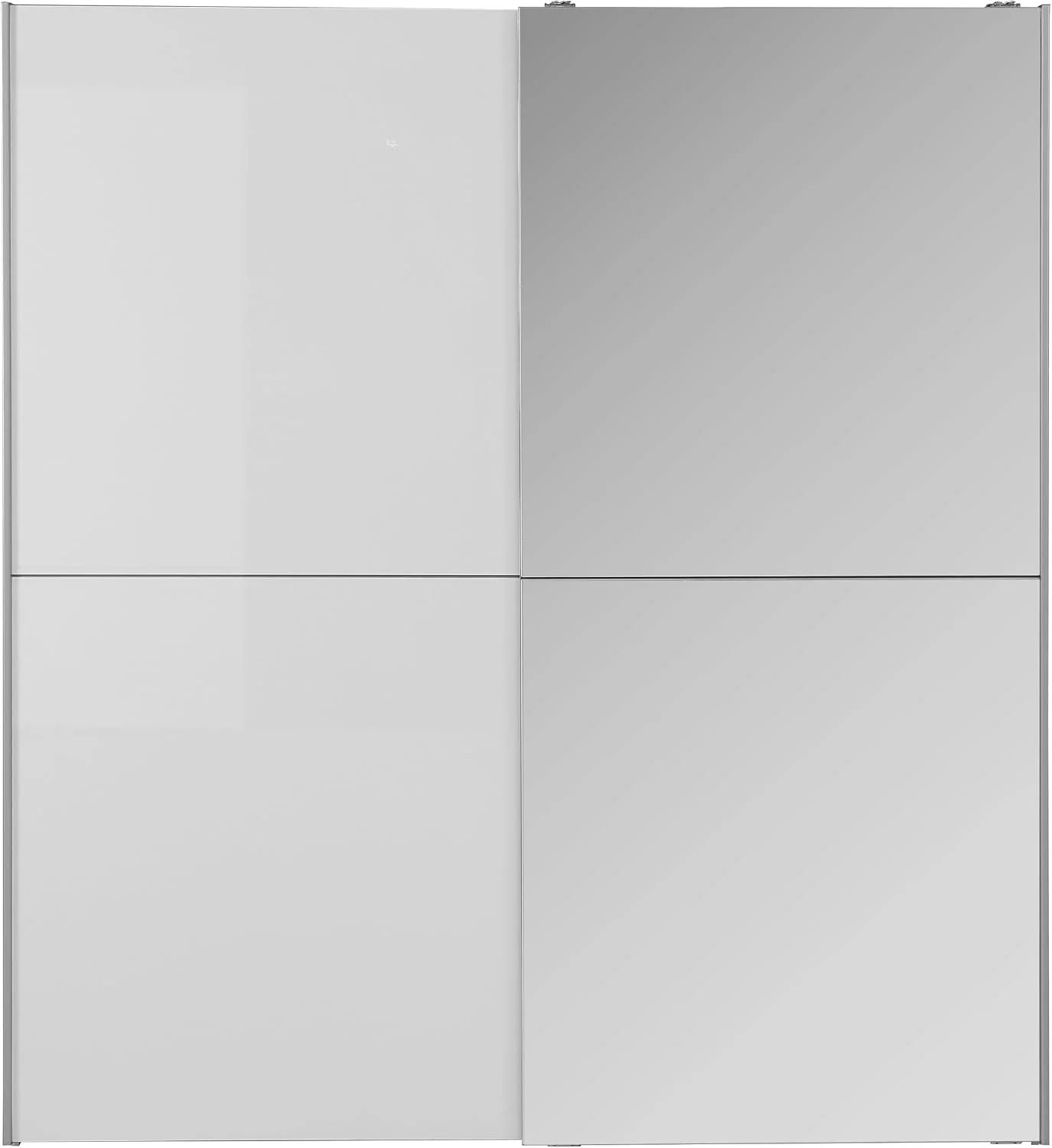 Kleiderschrank Forte, 170,3 cm, 190,5 cm, 61,2 cm, Natur, KAIKAIS 170, moderner Schwebetürenschrank, 2-türig, Spiegel
