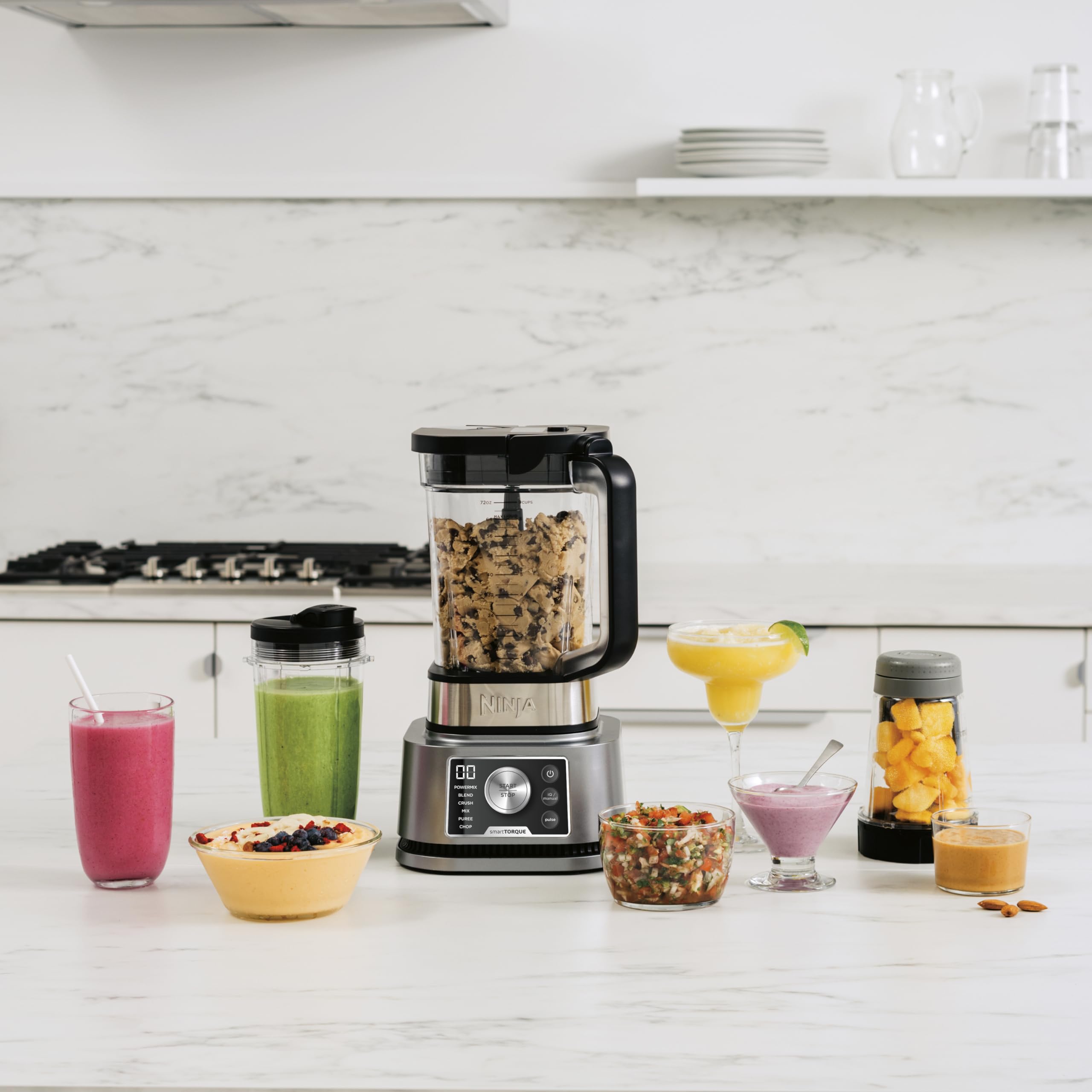 Ninja Foodi Power Nutri Mixer Smoothie Maker 3 in 1 Blender for Smoothies and Shakes Silber CB350EU
