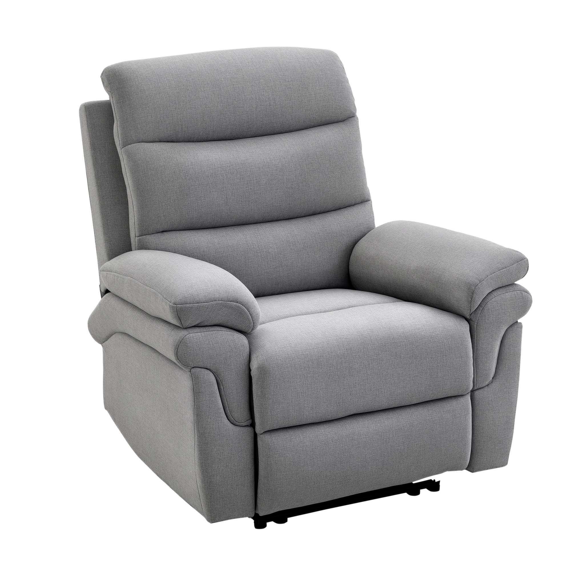 HOMCOM Relaxsessel mit Liegefunktion Einzelsofa Verstellbar Liege 165° neigbar Liegesessel Ruhesessel Fernsehsessel für Wohnzimmer Schlafzimmer Leinen-Touch Hellgrau 91 x 92 x 102 cm